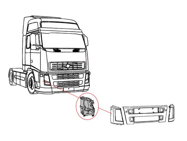 Headlight Housing RHS to suit Volvo FH/FM VER2
