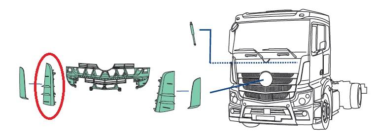 Air Deflector Inner RHS (64cm) to suit Mercedes Actros MP4