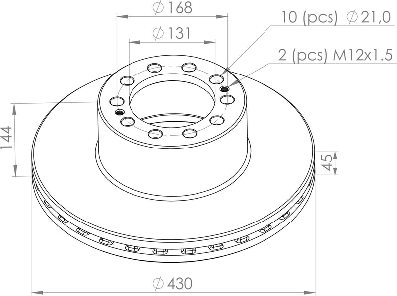 Font Disc Brake (0312) to suit Mercedes Actros MP1/2/3